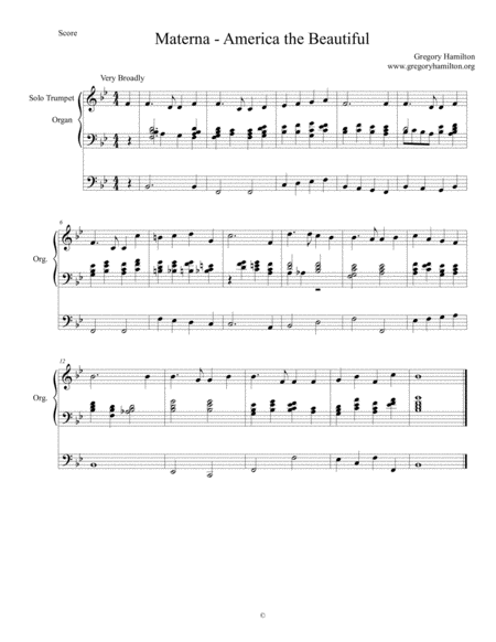 Materna - America the Beautiful - Alternate Harmonization for Organ image number null