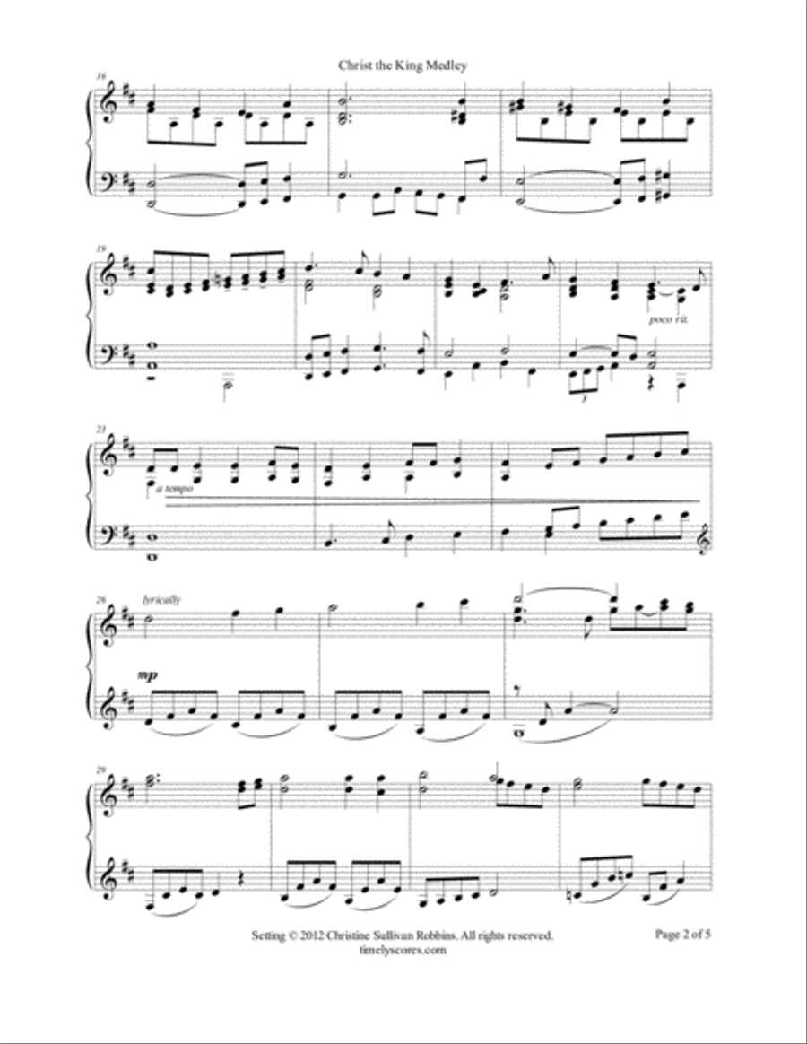 Christ the King Medley Piano Solo scores gallery preview page 2