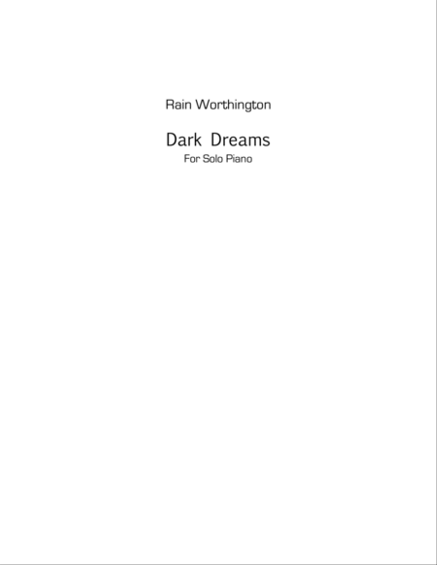Dark Dreams – for piano Piano Solo scores gallery preview page 1