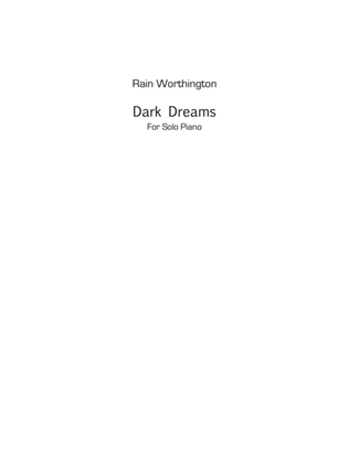 Book cover for Dark Dreams – for piano