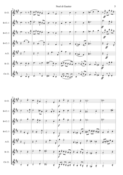 Noel di Gautier (Gautier's Christmas) for clarinet choir image number null