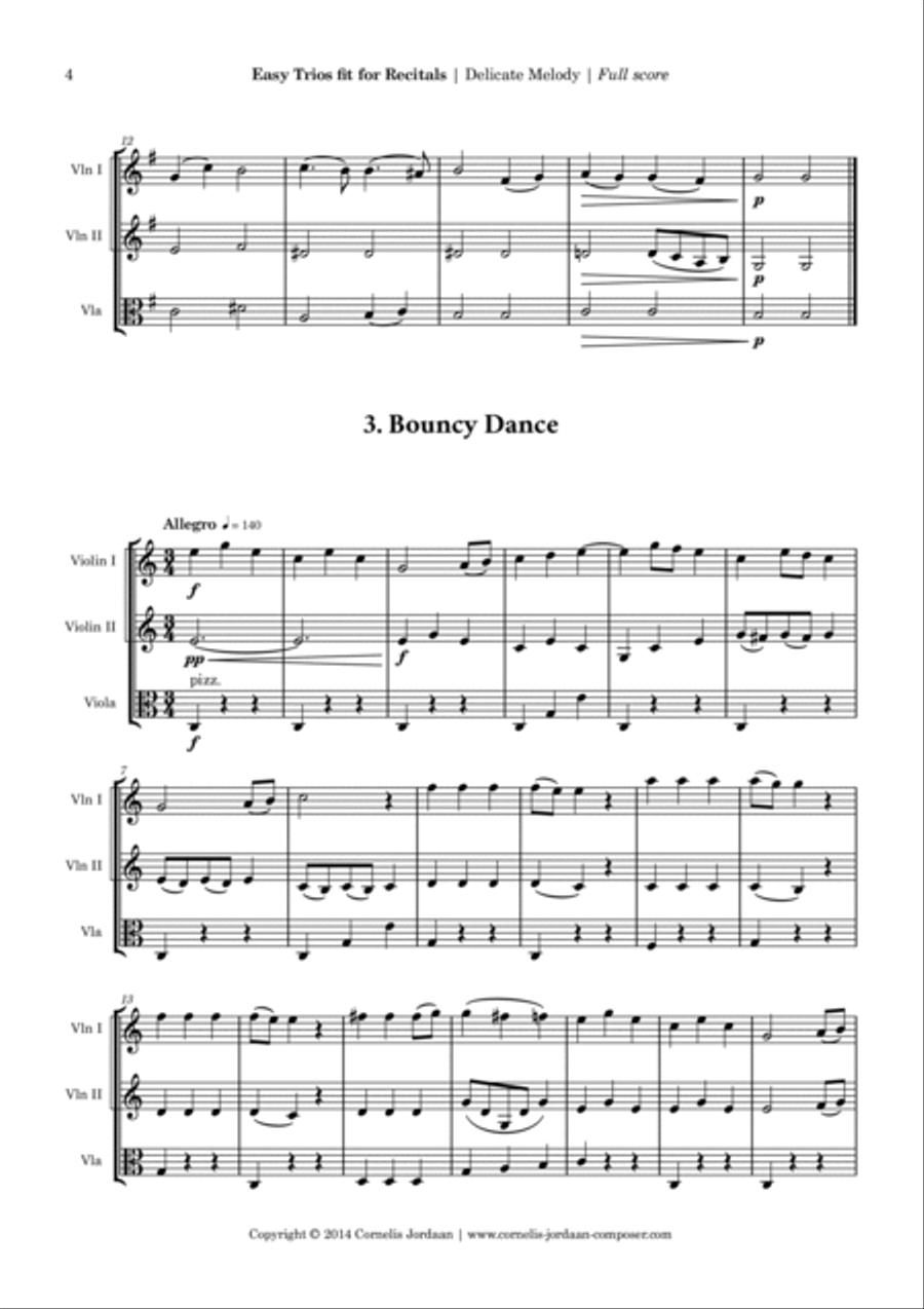 Easy Trios fit for Recitals, for 2 violins & viola String Trio scores gallery preview page 4
