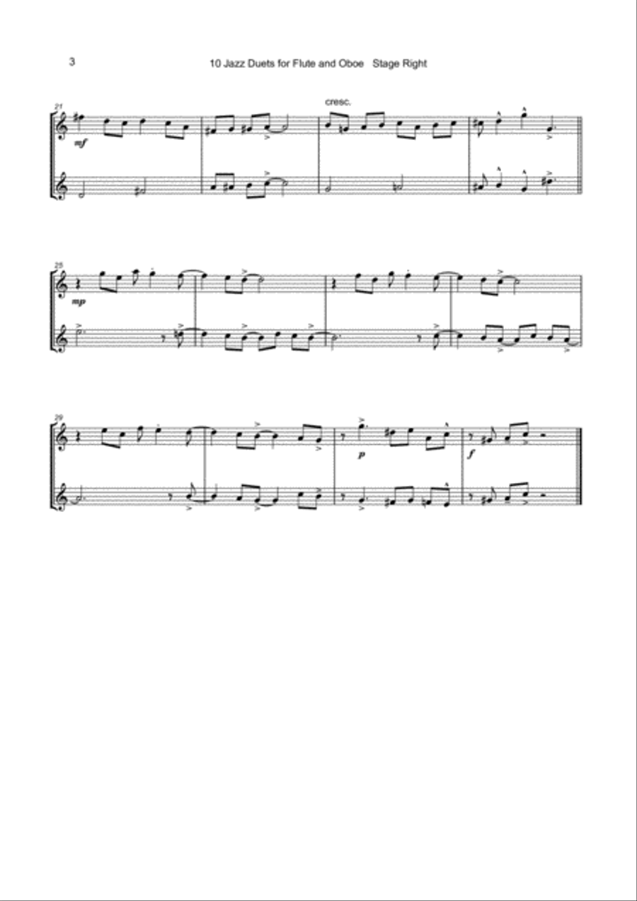 10 Jazz Duets for Flute and Oboe