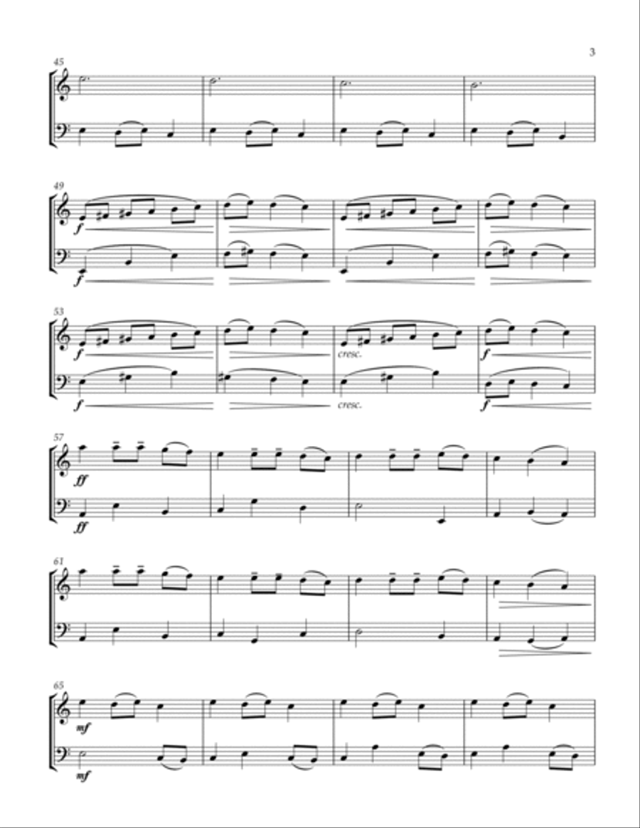 Carol of the Bells Violin and Cello String Duet scores gallery preview page 3