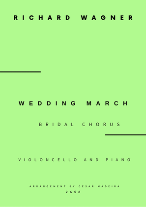 Book cover for Wedding March (Bridal Chorus) - Cello and Piano (Full Score and Parts)