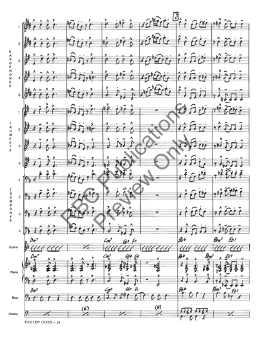 Feeling Good (Score) Feeling Good (Score) Jazz Ensemble scores gallery preview page 17