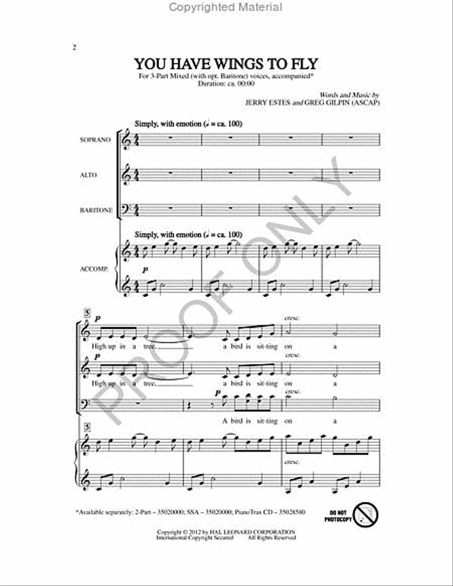 You Have Wings To Fly 2-Part scores gallery preview page 2