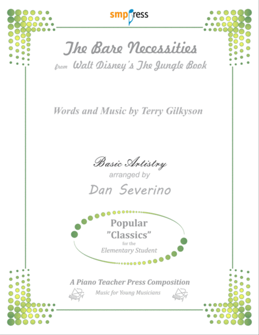 The Bare Necessities from THE JUNGLE BOOK Piano Solo scores gallery preview page 1