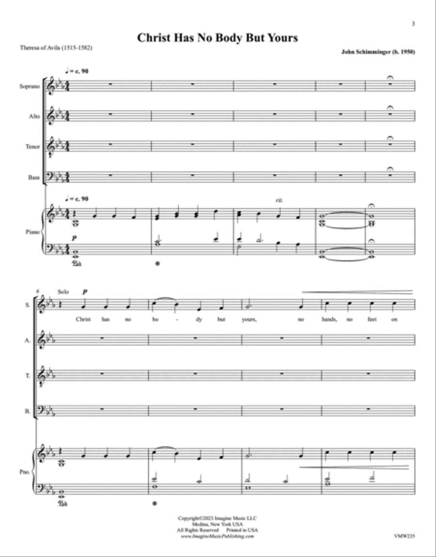 Christ Has No Body But Yours 4-Part scores gallery preview page 4