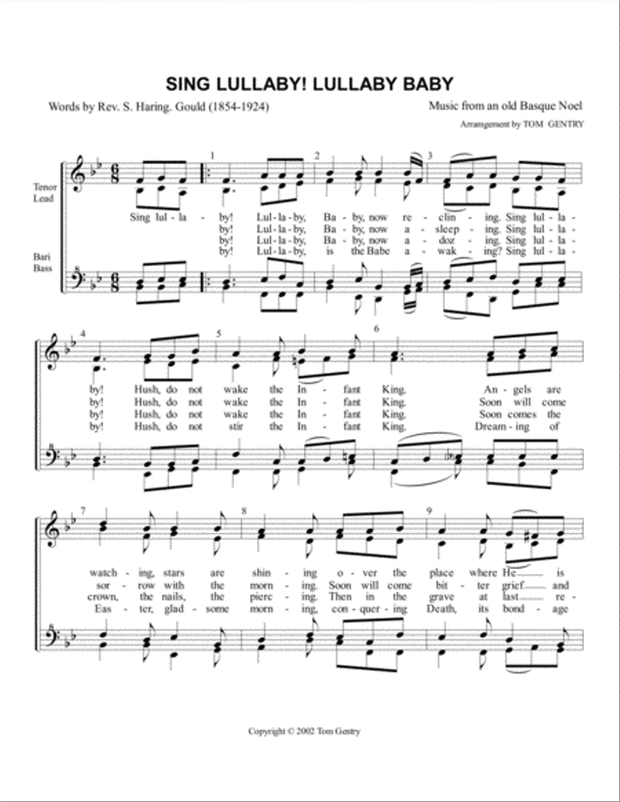 Sing Lullaby! Lullaby Baby - SSAA SSAA scores gallery preview page 1