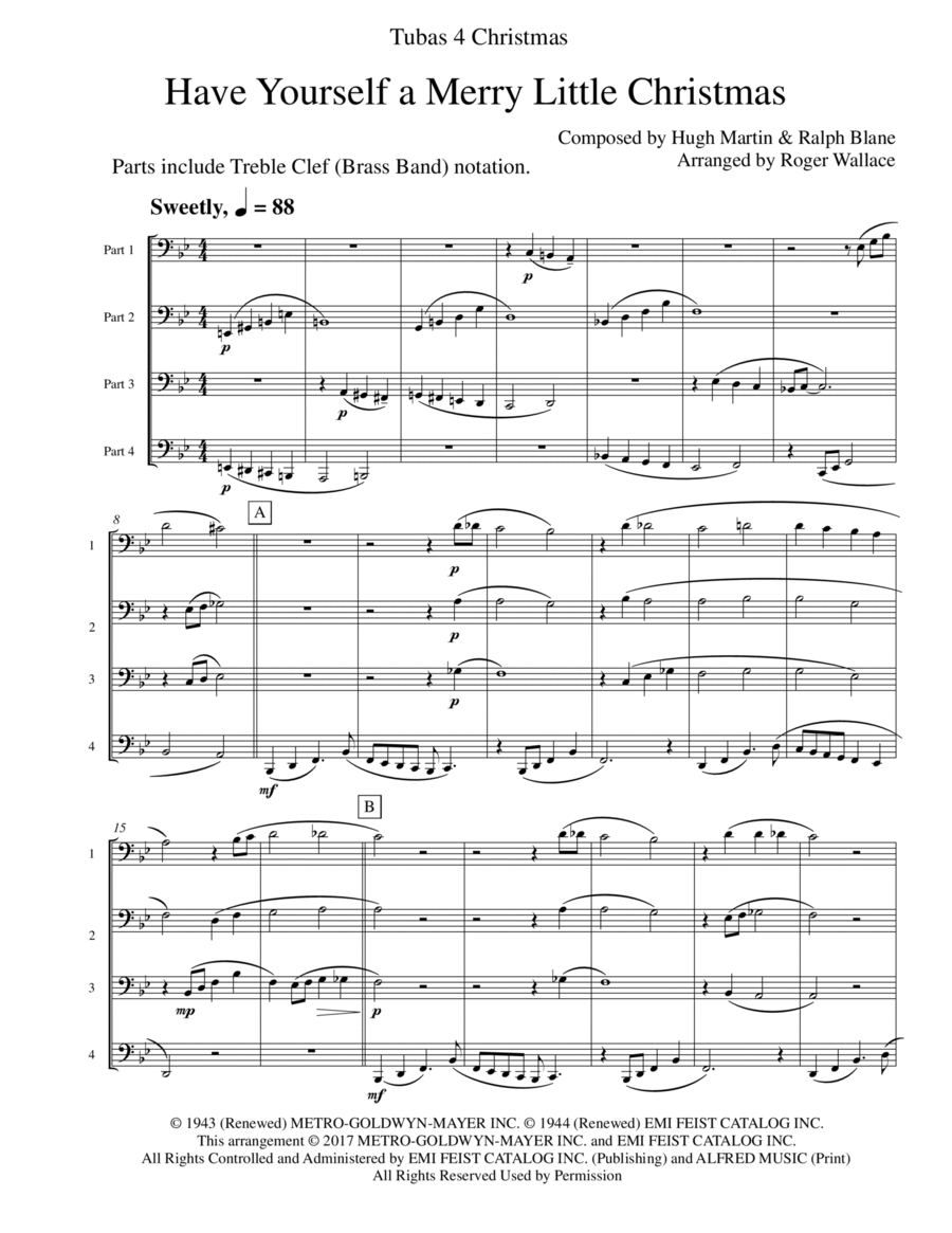 Have Yourself A Merry Little Christmas from MEET ME IN ST. LOUIS Brass Quartet scores gallery preview page 1
