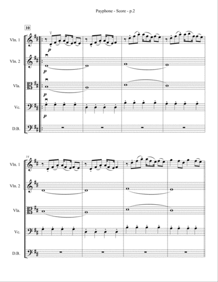 Payphone String Quartet scores gallery preview page 3