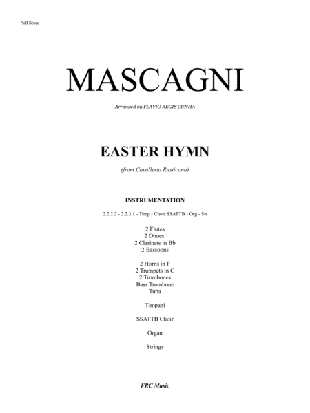 Easter Hymn 'Regina coeli' - (from Cavalleria rusticana) for ORCHESTRA image number null