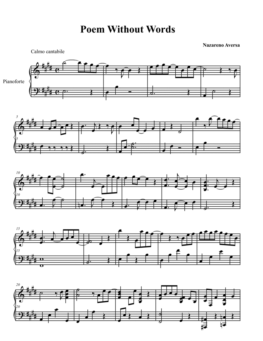 Poem without words Poem without words Piano Solo scores gallery preview page 1