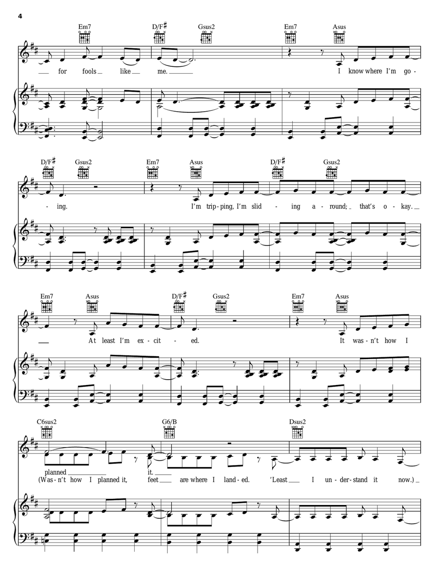 Fools Like Me Piano, Vocal, Guitar scores gallery preview page 4