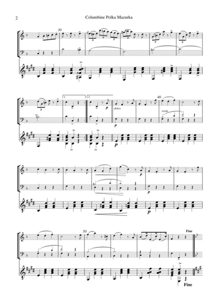 Columbine Polka Mazurka for violin, cello and guitar image number null