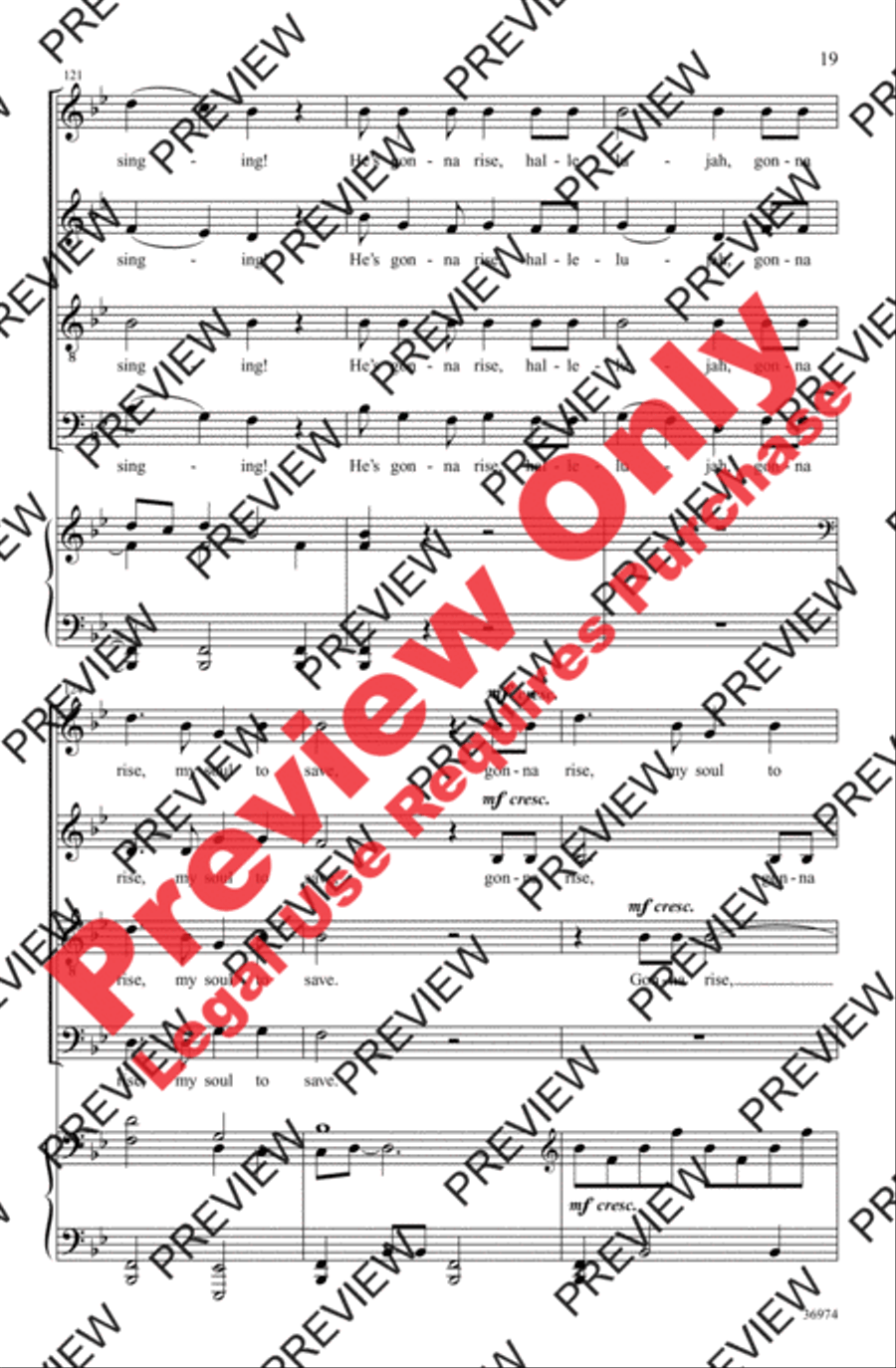 He's Gonna Rise, My Soul to Save! 4-Part scores gallery preview page 19