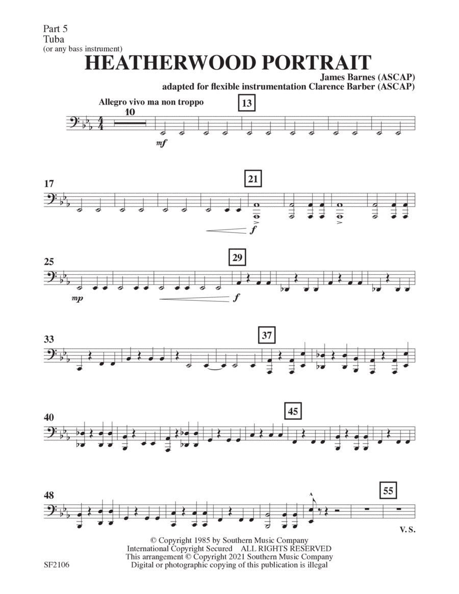 Heatherwood Portrait - Tuba 5 Concert Band scores gallery preview page 1