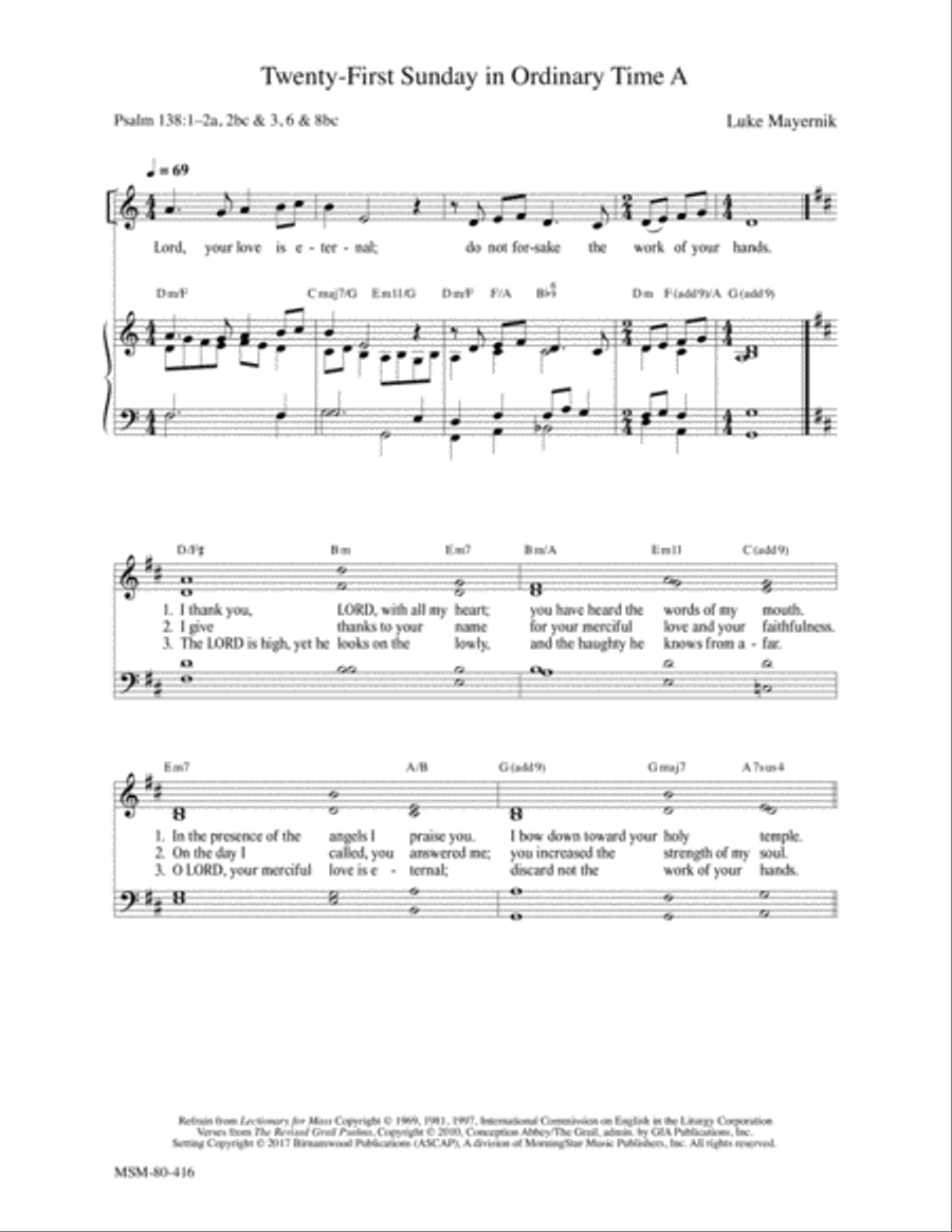 Twenty-First Sunday in Ordinary Time A 4-Part scores gallery preview page 1