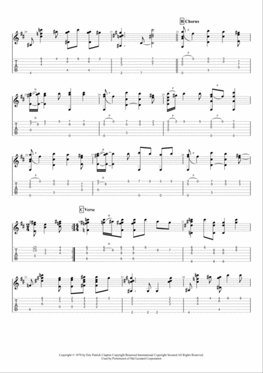 Layla Guitar Tablature scores gallery preview page 2