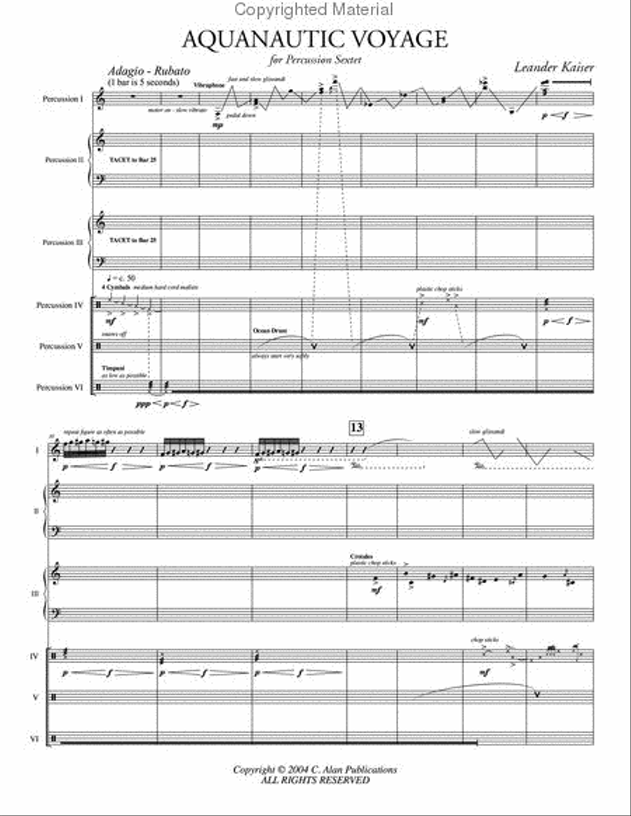 Aquanautic Voyage Percussion Ensemble scores gallery preview page 2