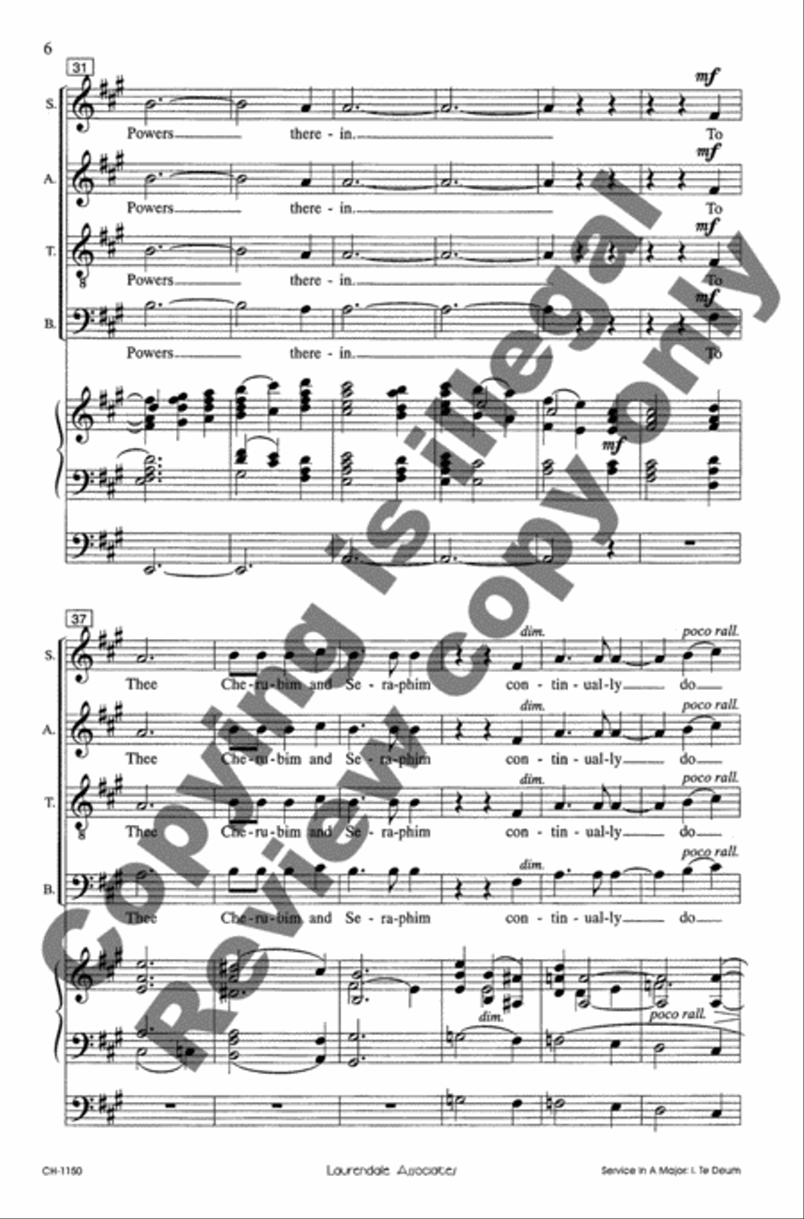 I. Te Deum 4-Part scores gallery preview page 6
