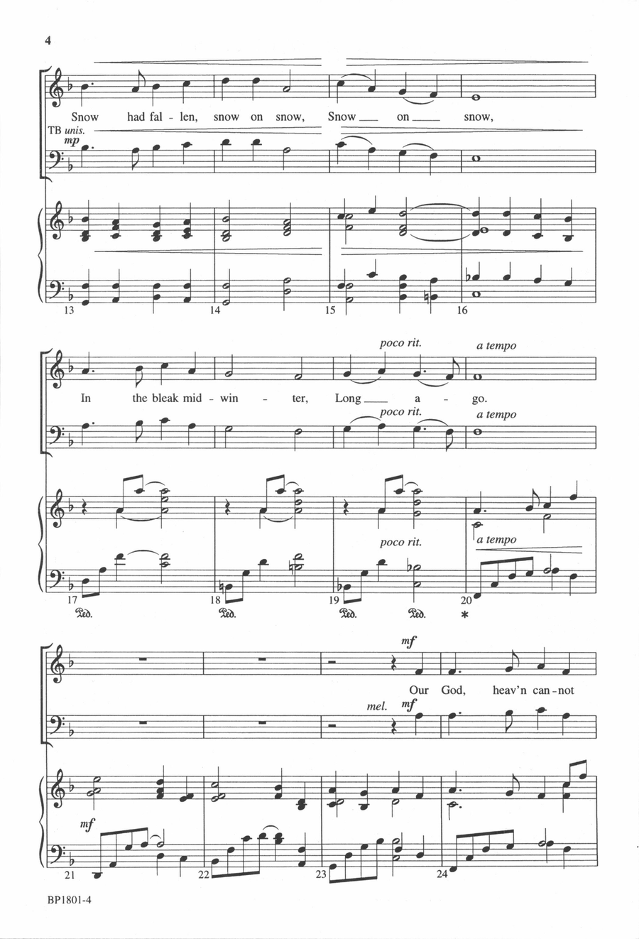 In the Bleak Midwinter 4-Part scores gallery preview page 3