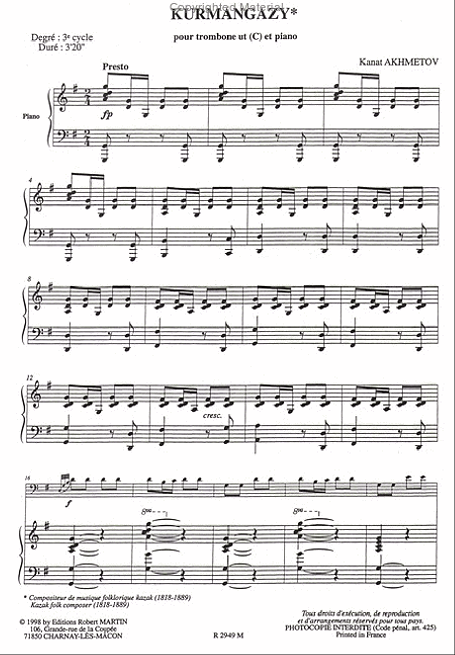 Kurmangazy Piano Accompaniment scores gallery preview page 2