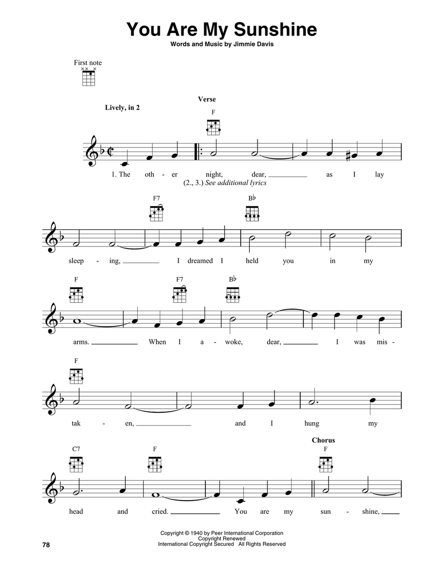 You Are My Sunshine Banjo scores gallery preview page 1