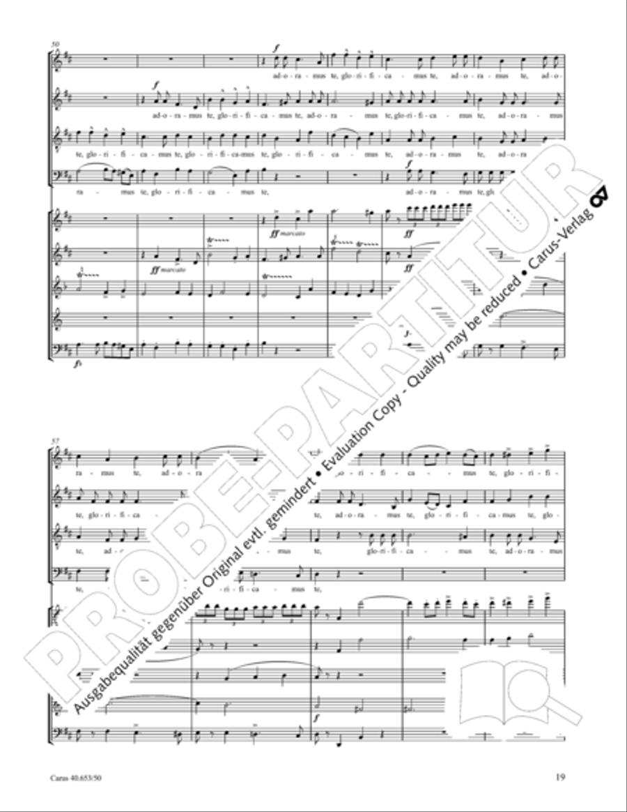 Mass in D Major (Missa in D) 4-Part scores gallery preview page 20