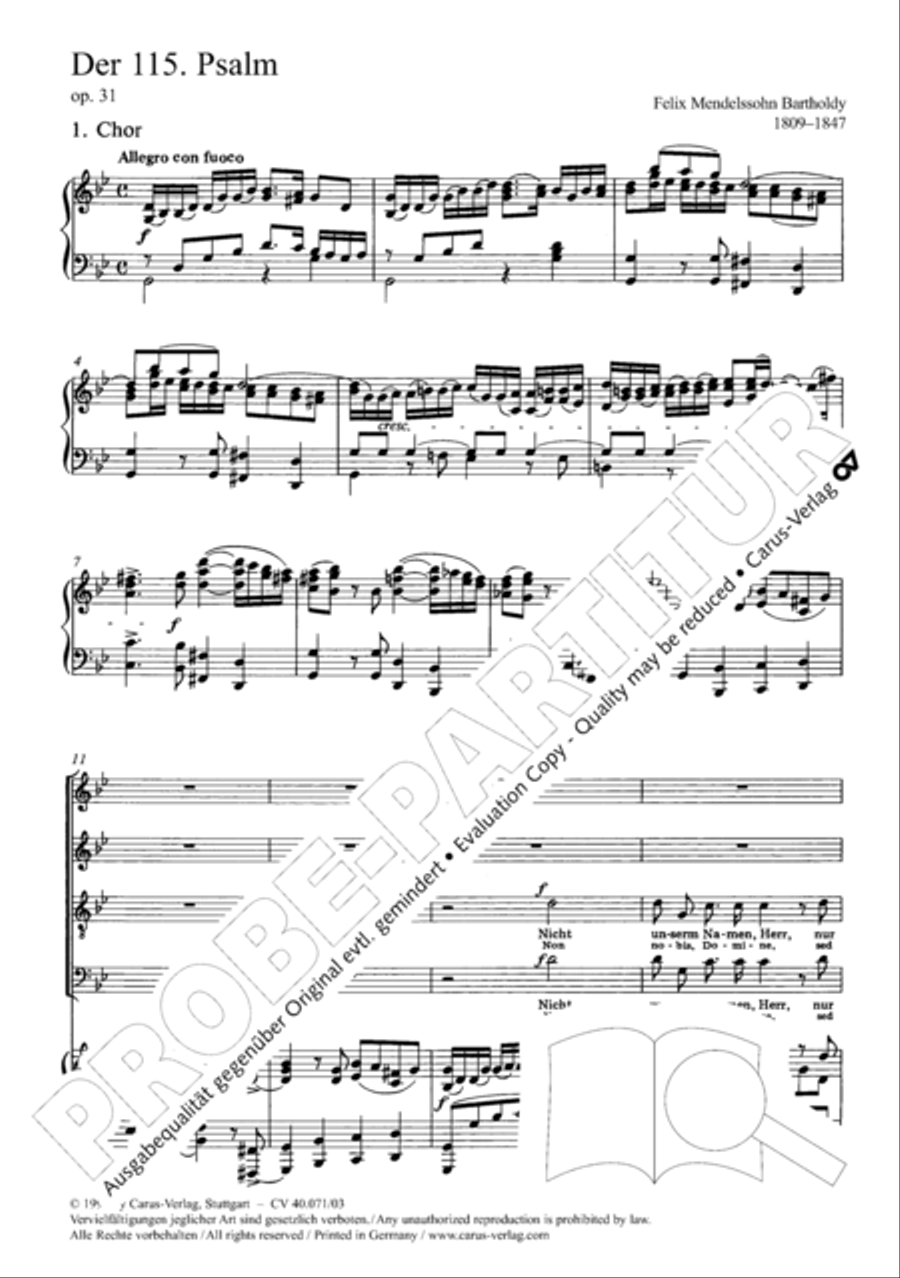 Psalm 115 (Der 115. Psalm) SSAATTBB scores gallery preview page 9