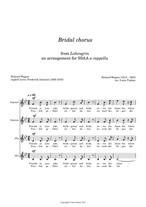Wedding March (Bridal chorus) from Lohengrin, for SSAA a cappella