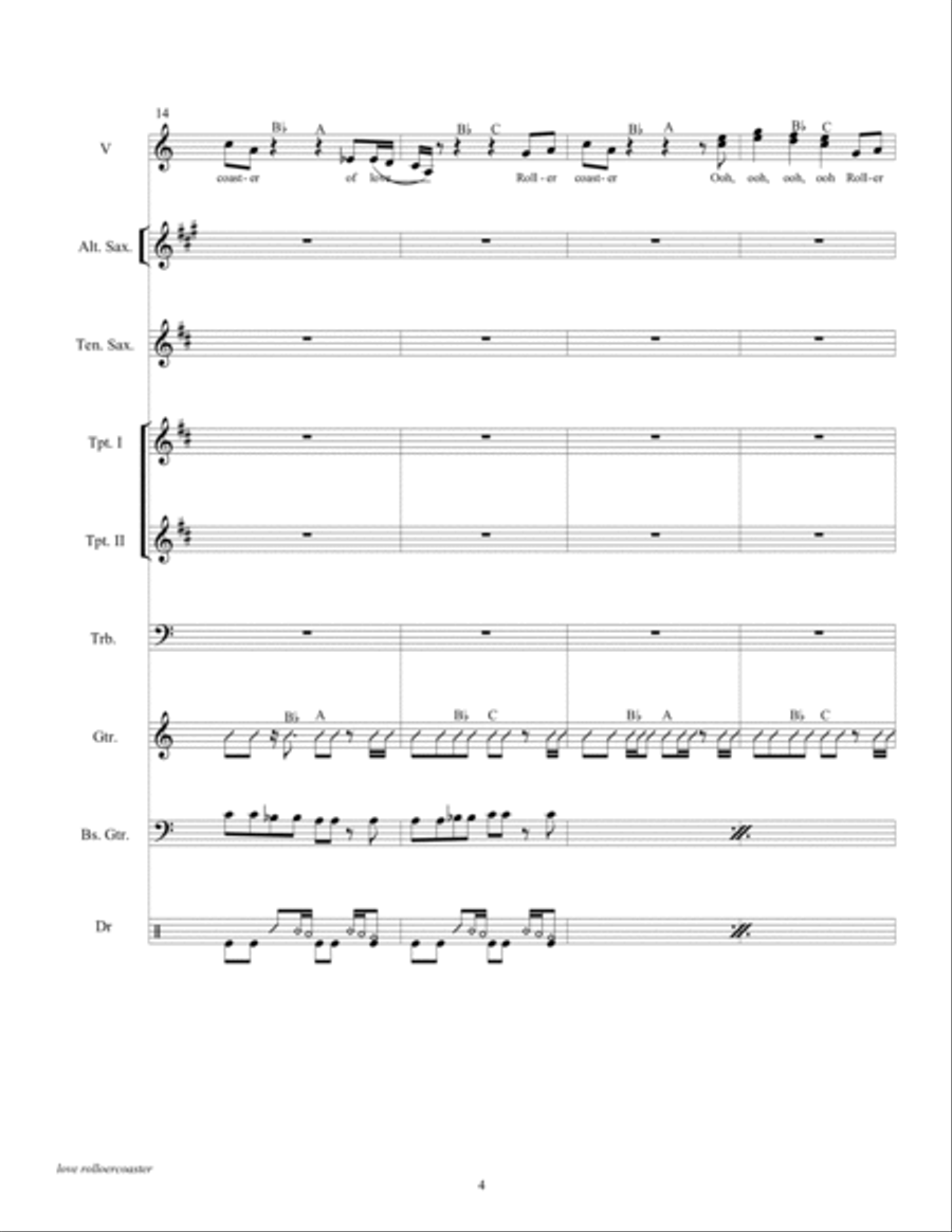 Love Rollercoaster Small Ensemble scores gallery preview page 6