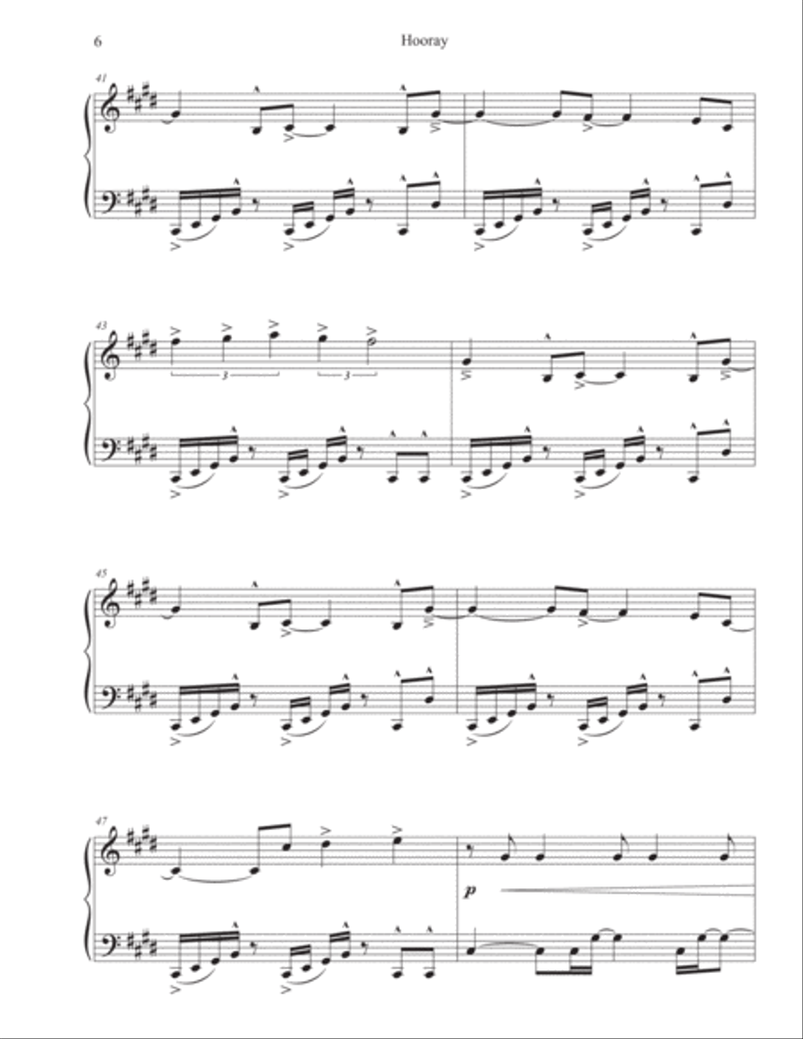 Hooray Hooray Piano Solo scores gallery preview page 6