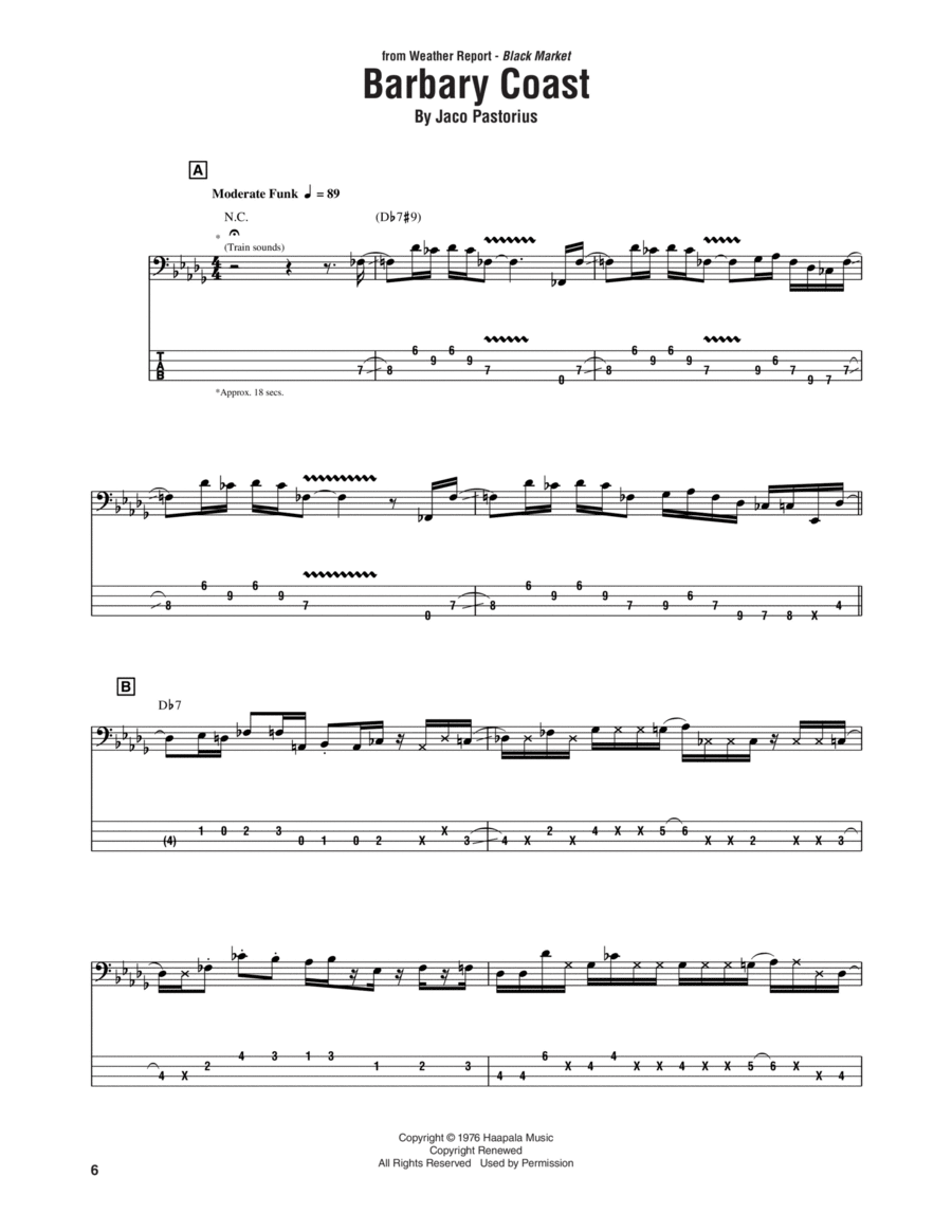 Barbary Coast Guitar Tablature scores gallery preview page 1