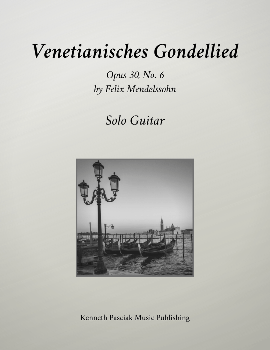 Venetian Gondola Song (for Solo Guitar) Acoustic Guitar scores gallery preview page 1