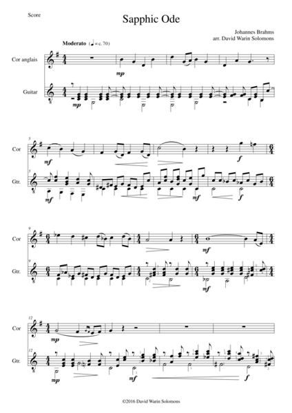 Sapphic Ode for cor anglais and guitar image number null
