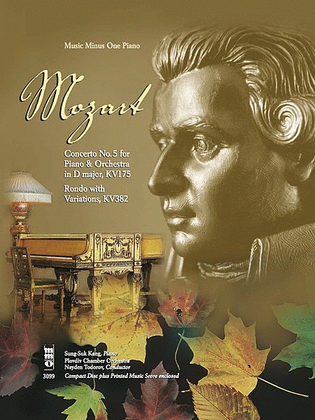 Book cover for Mozart - Concerto No. 5 in D Major, KV175 & Rondo with Variations, KV382
