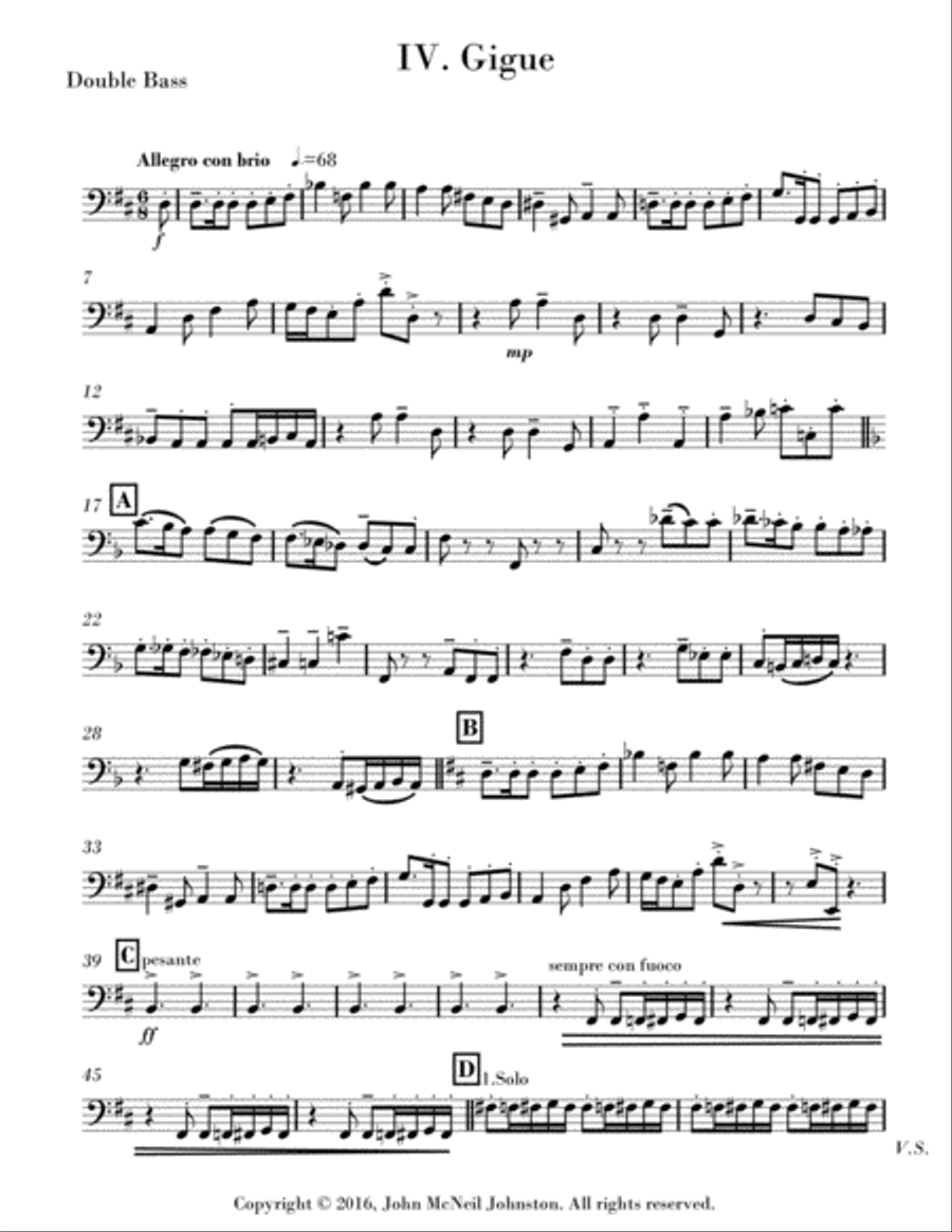 Divertimento for Strings: IV. Gigue - Parts String Orchestra scores gallery preview page 1