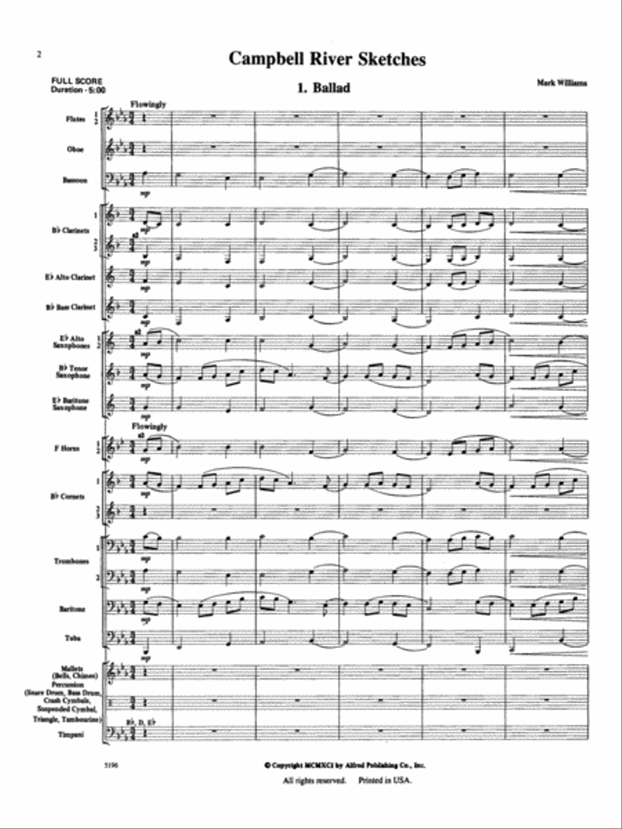 Campbell River Sketches: Score Concert Band scores gallery preview page 2