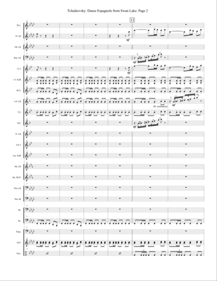 Swan Lake Danse Espagnole - Extra score (Band) Concert Band scores gallery preview page 2