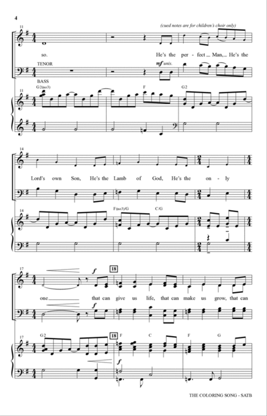The Coloring Song 4-Part scores gallery preview page 2