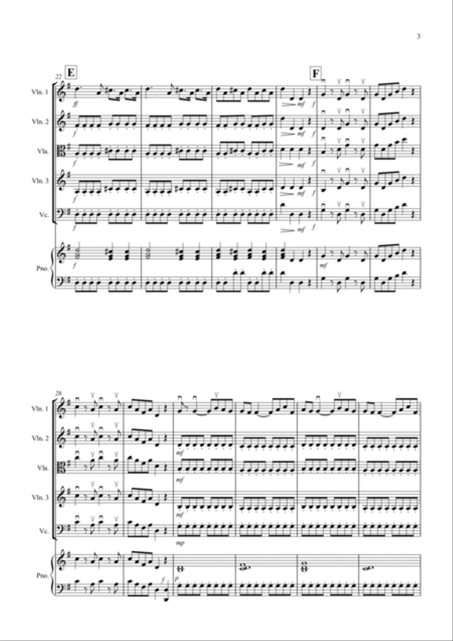 Eine Kleine Nachtmusik (1st movement) for String Quartet String Quartet scores gallery preview page 3