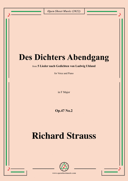 Richard Strauss-Des Dichters Abendgang,in F Major,Op.47 No.2 image number null