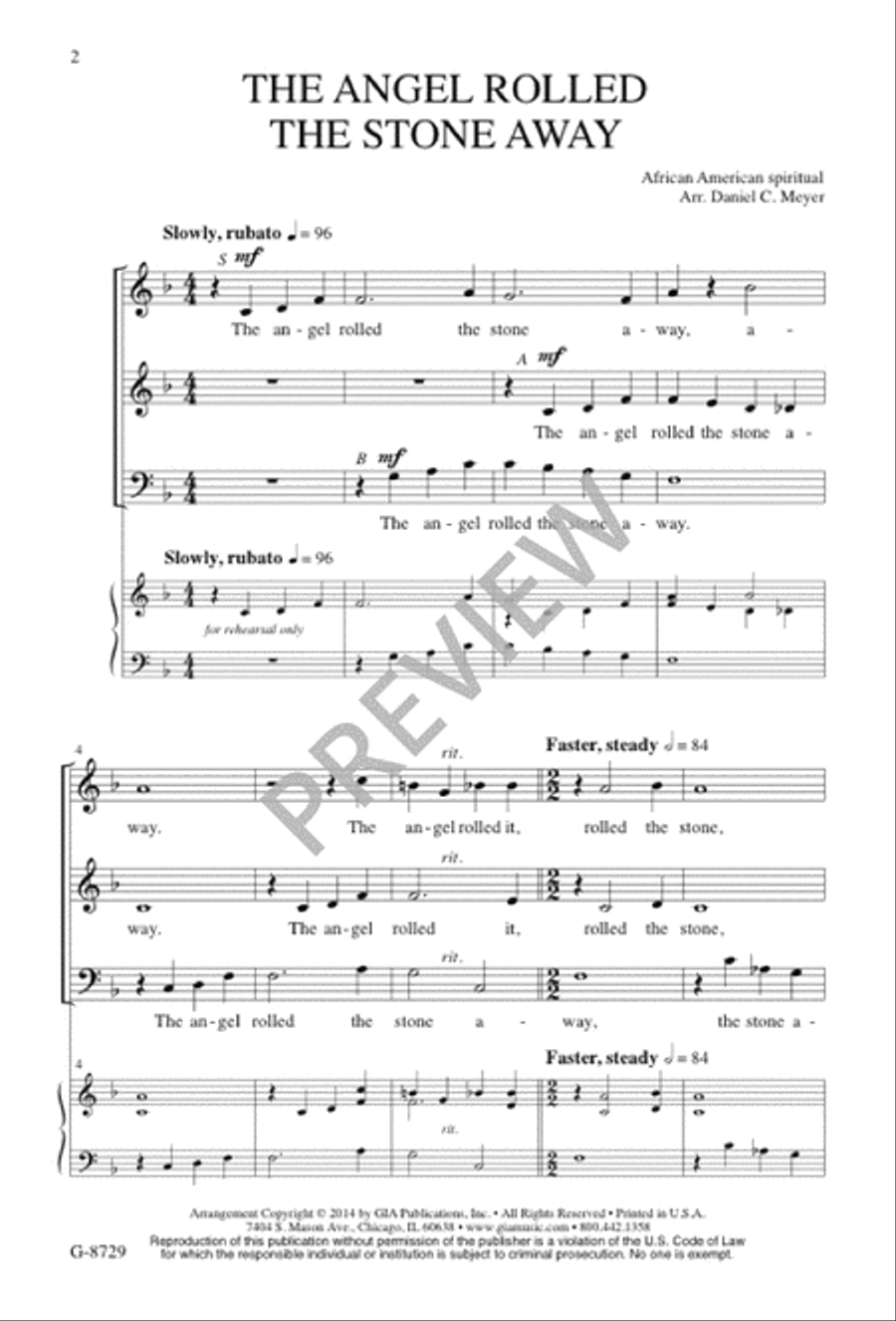The Angel Rolled the Stone Away 3-Part scores gallery preview page 3