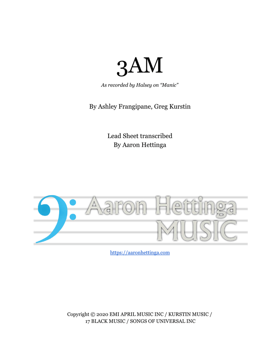3am Piano scores gallery preview page 1