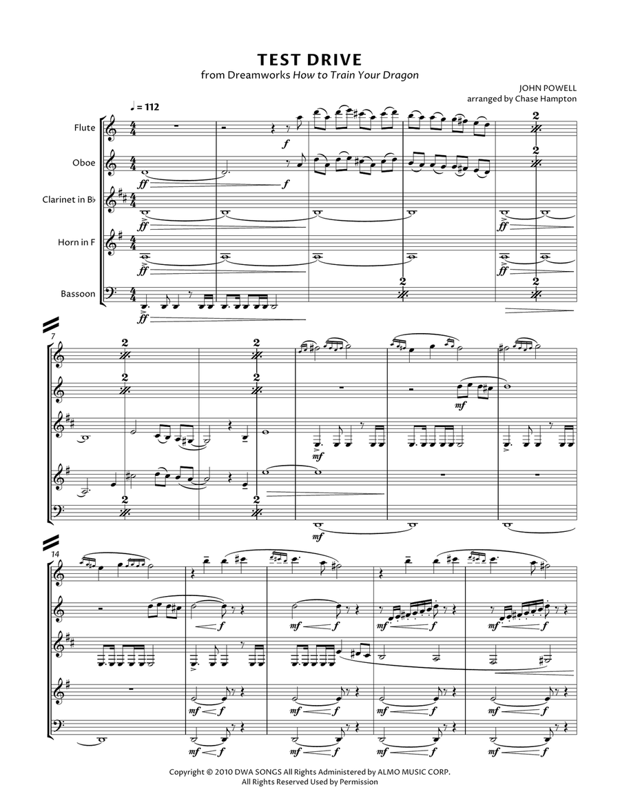 Test Drive Woodwind Quintet scores gallery preview page 1