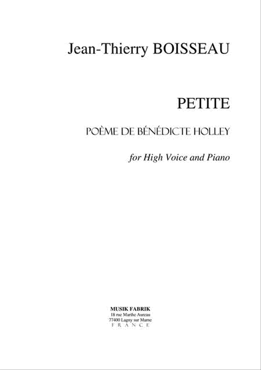 Petite, poeme de B.Holley Soprano Voice scores gallery preview page 1