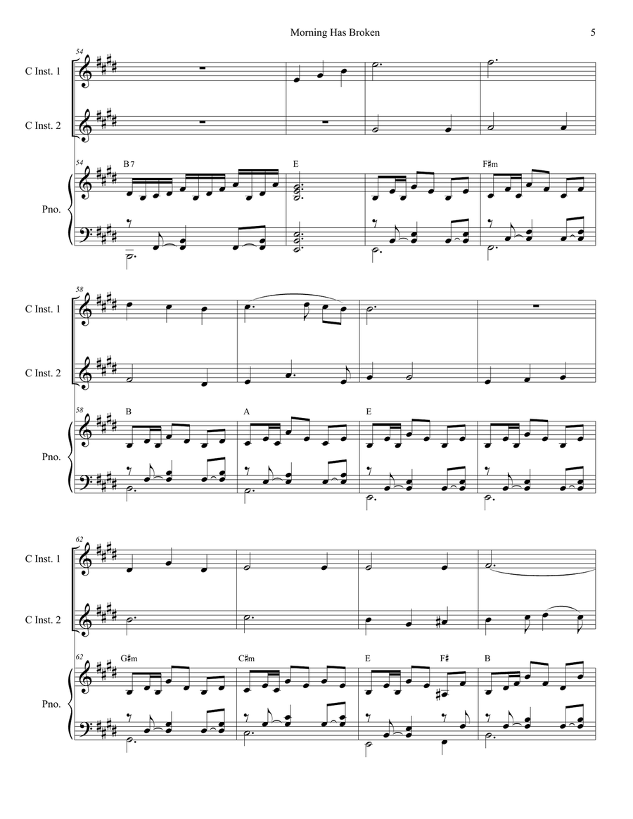 Morning Has Broken Flute scores gallery preview page 5