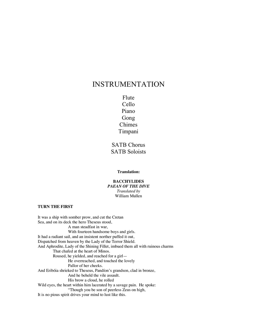 THESEUS: A Dramatic Cantata after Bacchylides (2020), SCORE AND PARTS 4-Part scores gallery preview page 2